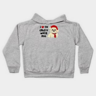 Christmas Maltese Terrier Owner of Maltese Shih Tzu Malshi Puppy Crusty White Dog Kids Hoodie